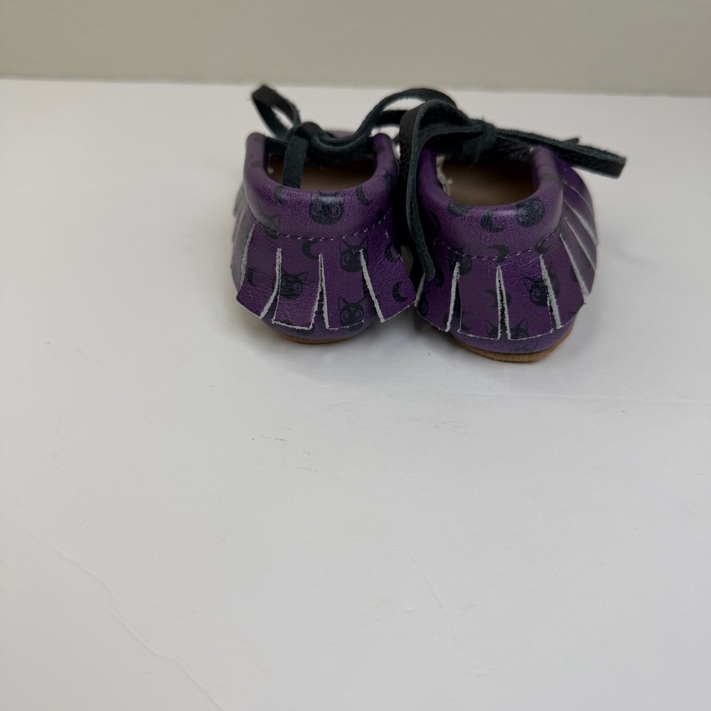 Spellbound Soles Toddler Purple Celestial Pattern Mary Jane with Fringe Flats - Picture 5 of 10